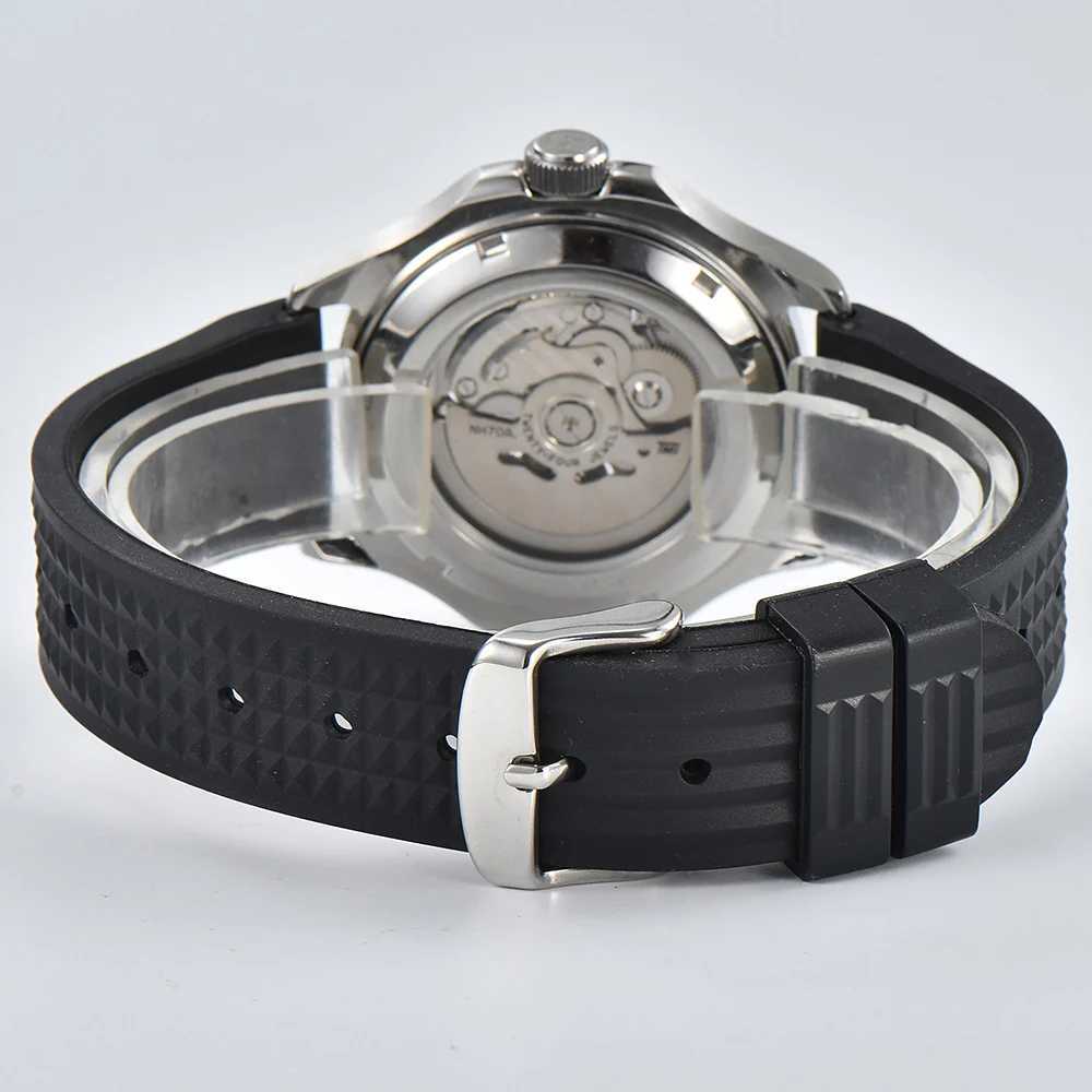 39.5mm NEW Fashion Hollow-out Skeleton Mens Wrist Watch Automatic Mechanical Waterproof Sapphire NH70 Movement rubber strapX250107