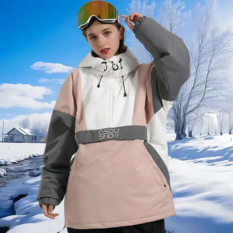 2025 Winter Jackets New Loose Snow Tops Women Waterproof Outdoor Windproof Snowboard Clothes Couple Coat Men Skiing Hoodie