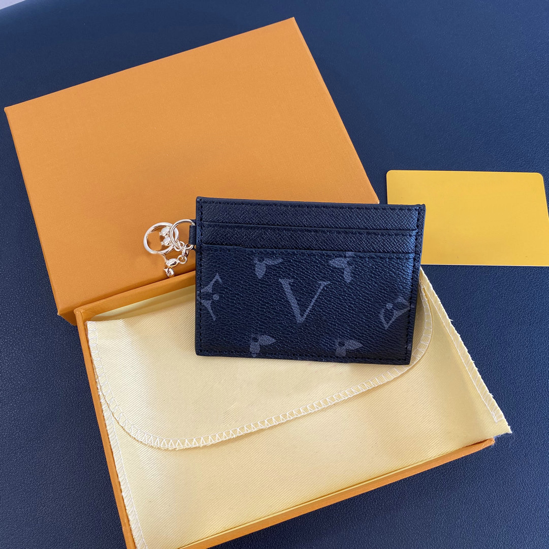 Luxury Designer Credit Card Holders Mini Wallets High Quality For Mens Women Genuine Leather Old Flower Classics Pure Color Card Holder Purses Wallet With Box