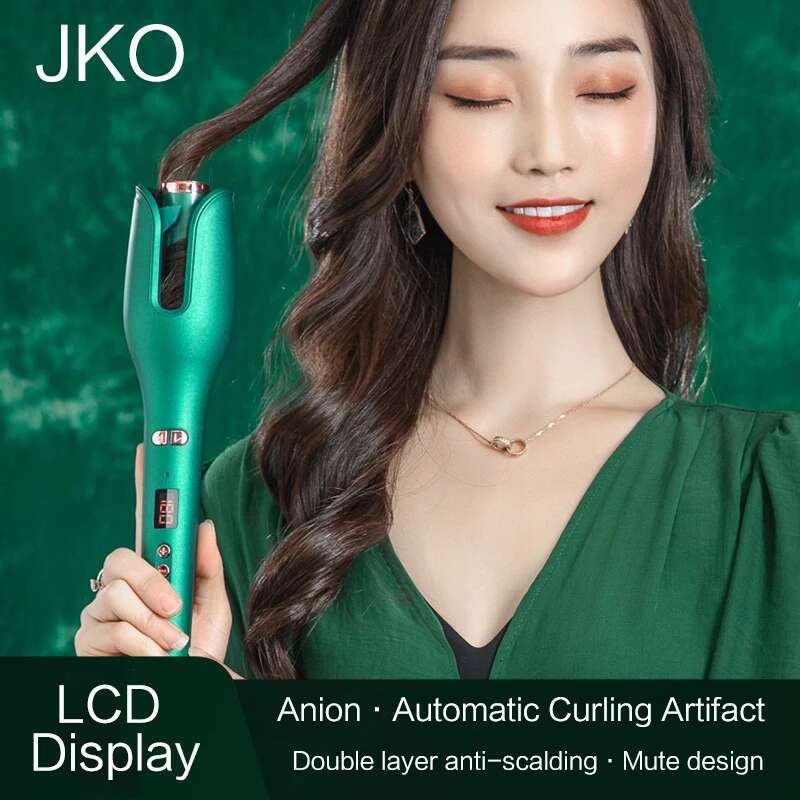 Portable iron LCD display high frequency barber shop special hair styg tools for home use rotary wave curg tongs