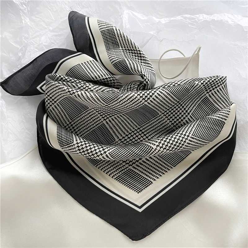 Luna Dolphin Womens Retro Printed Scarf 70x70cm Hound Teeth Zebra Chiffon Silk Sensation Headband Bandana Pocket Collar Headband W250107