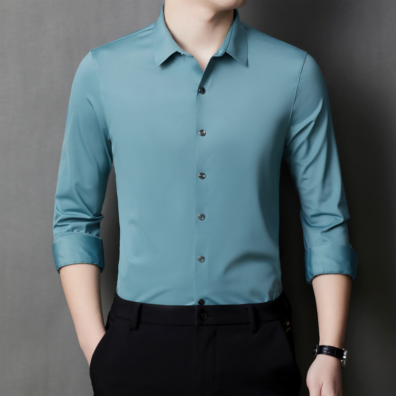 LC01064 Youth business men's slim shirt business solid color slim shirt