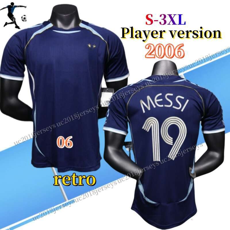 3XL Player version 2006 ArgentinRetro Soccer Jerseys CRESPO TEVEZ ORTEGA BATISTUTA Fans 06 Men Classic Vintage Football Shirt top 86 long sleeves Argentinajersey