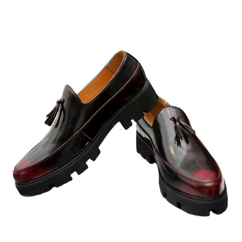 Brand New Designer High Quality Casual Pointed Toe Men Dress Thick Soled Shoes Antiskid Shoe