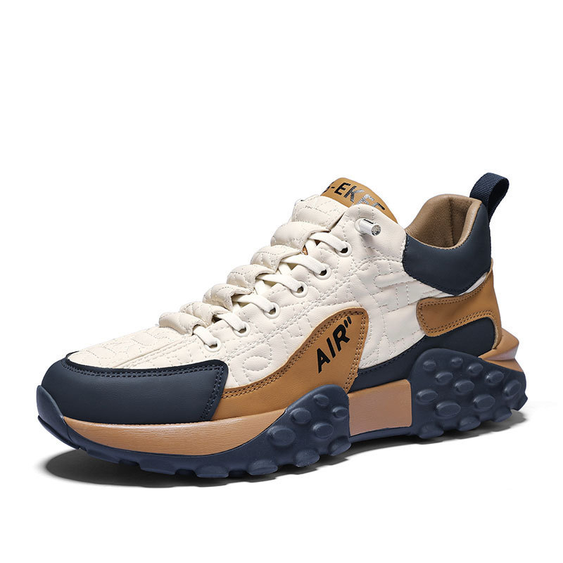 2025 new free shipping designer casual sports dad trendy shoes trendy breathable men's shoes versatile height increasing white board comfortable 
