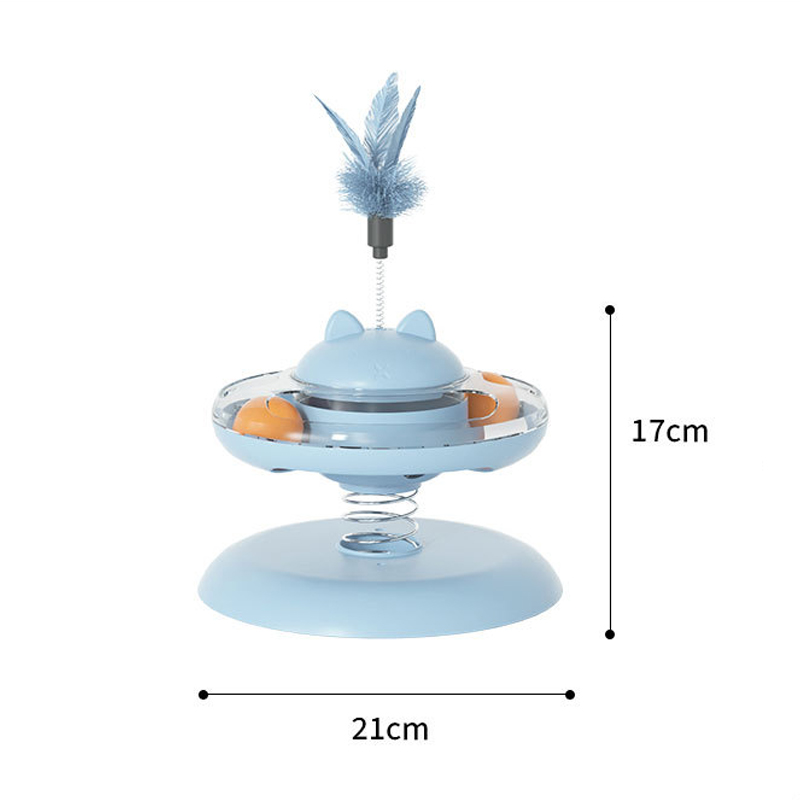 Tease carousel shaker spring leakage food self hi teaser cat stick pet boredom toys