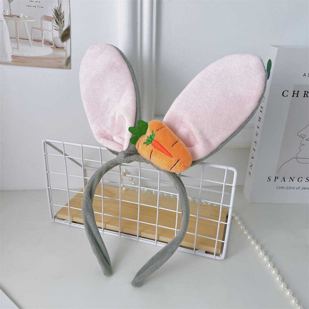 Internet celebrity style girl heart cute rabbit ear hair headband Forest series sweet radish small rabbit headband adult fun plush headwear