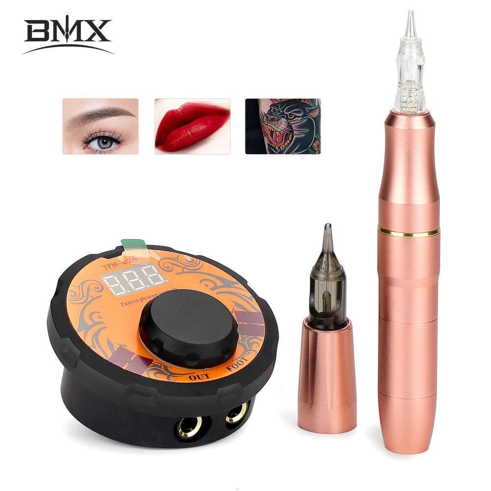 BMX Dual Use Pen with 2 head for Tattoo Art Permanent Makeup hine Kits Eyebrows Micrgmentation Device