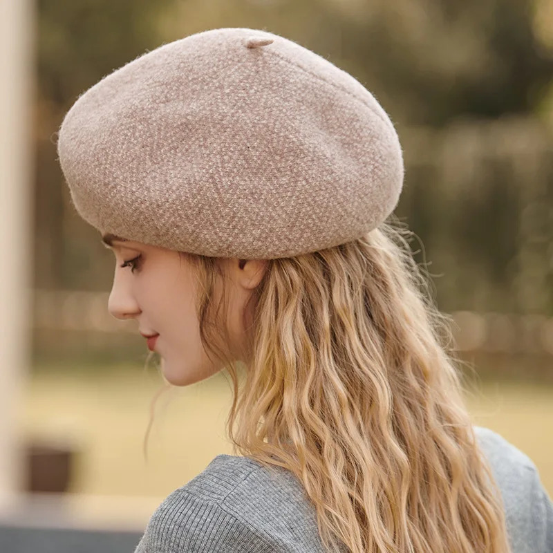 Elegant Lady Wool Beret British Vintage Painter Hat Quality Cashmere Warmer Felt Hat Berets Autumn Winter Women Boina Cap 250106