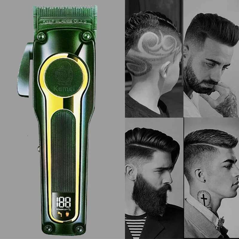 -2353 Professional Adjustable Trimmer Salon 7000rpm Men's LCD Display Hair Clipper