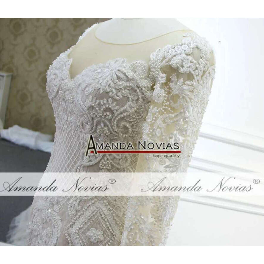 New Mermaid Wedding Dress Champagne Color With Nice Beading