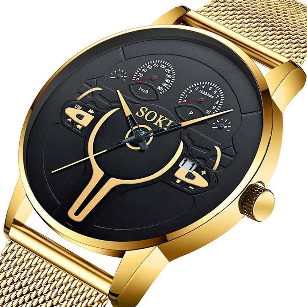 Top Brand Luxury Fashion Calendar Watch Men Stainless Steel Strap Clock Sport Watches Mens Quartz Wristwatch Relogio MasculinoX250107