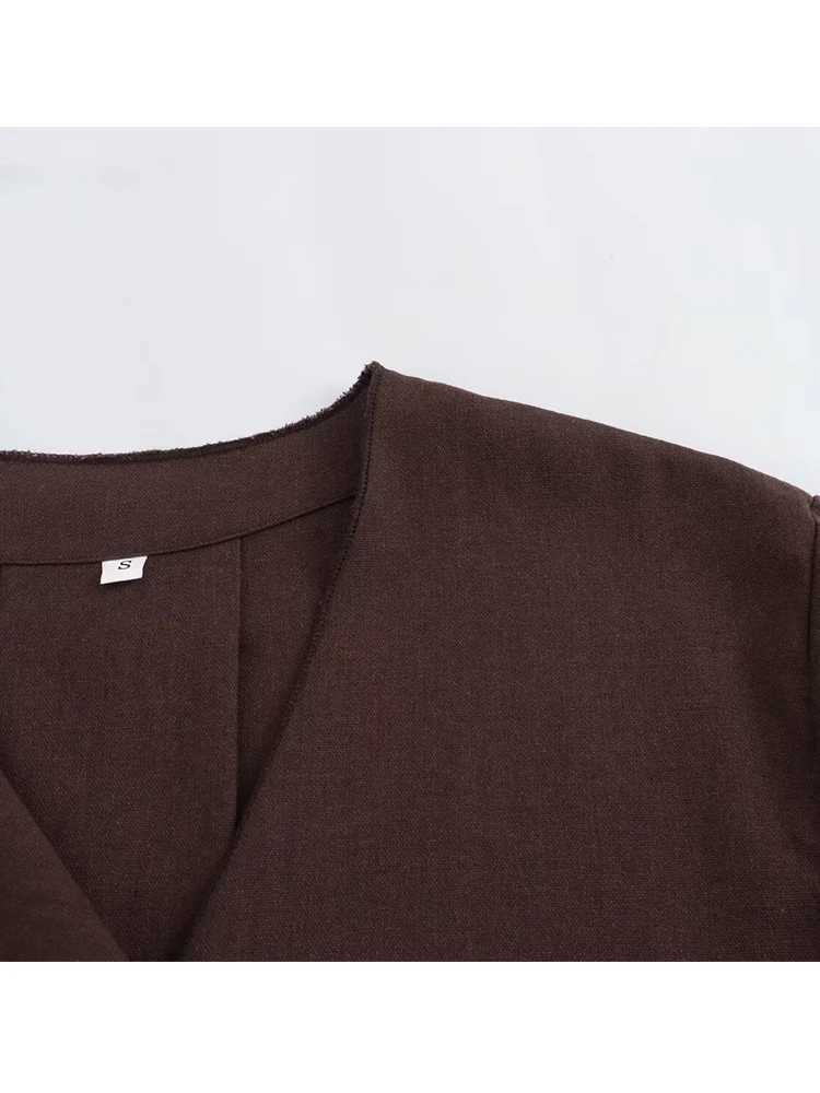 TR Fashion Linen 2 Pieces Women 2024 Spring Summer Kimono Style Loose Lace Up Shirts Tops Womens Wide Leg Pants SetsXJ250106