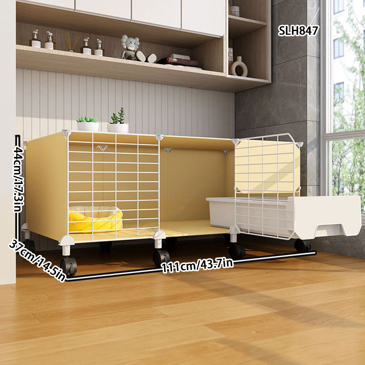 Compact Kitty Cabana with Automatic Toilet Compartment - Perfect for Domestic Cats