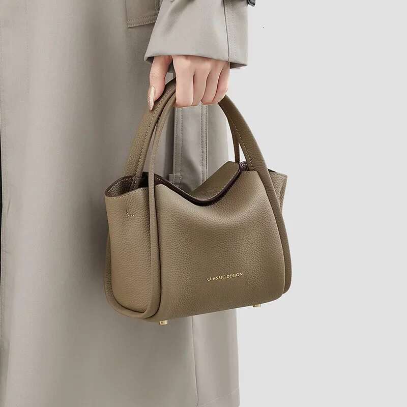 2025 New Fashionable Women's Leather Shoulder With Bucket Shape Design, And Ladies Handheld Bag
