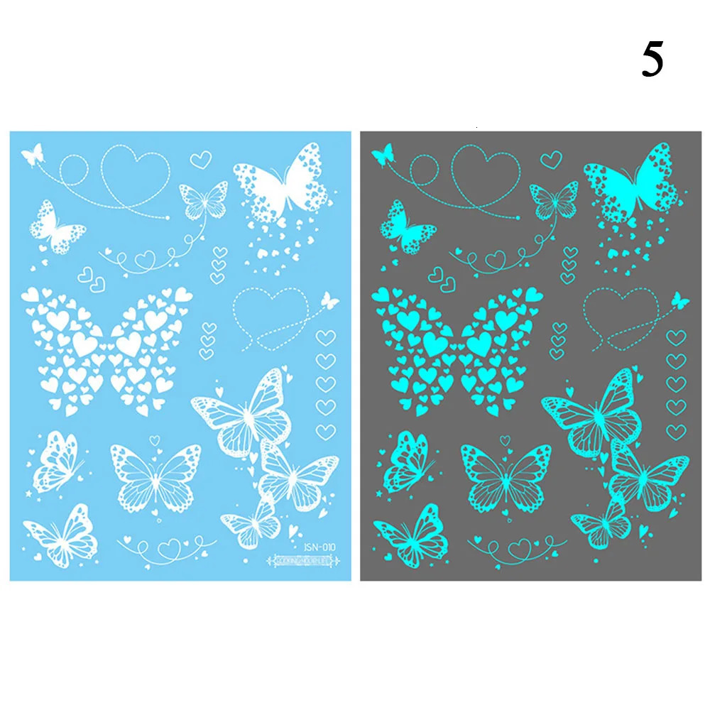 Luminous Butterfly Tattoo Stickers Waterproof Body Art Flower Tattoos Clavicle Beautiful For Kid 241230