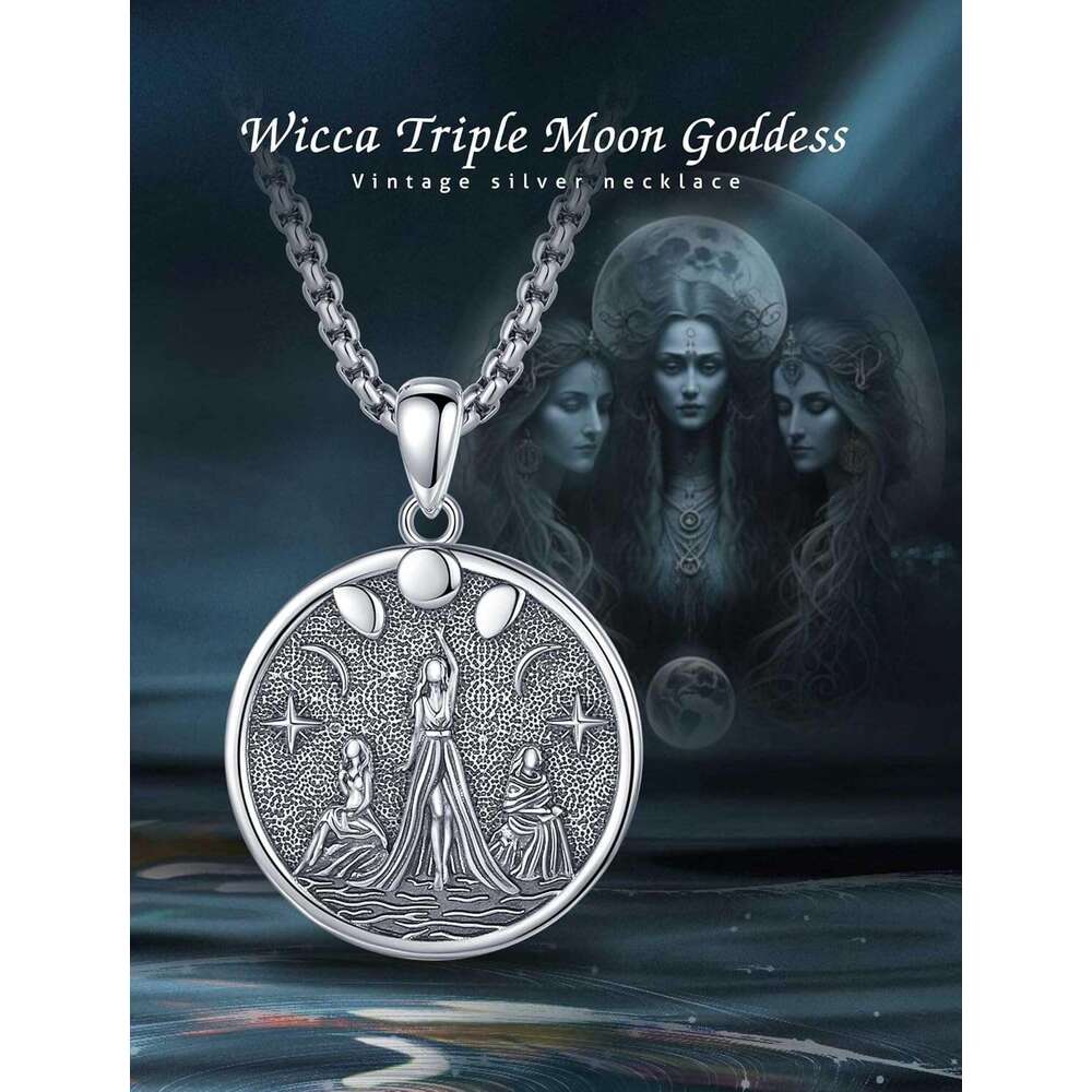l Witchy Gifts for Women, Pentagram Witches Knot Triple Moon Goddess Lilith Hecate Phoenix Necklaces