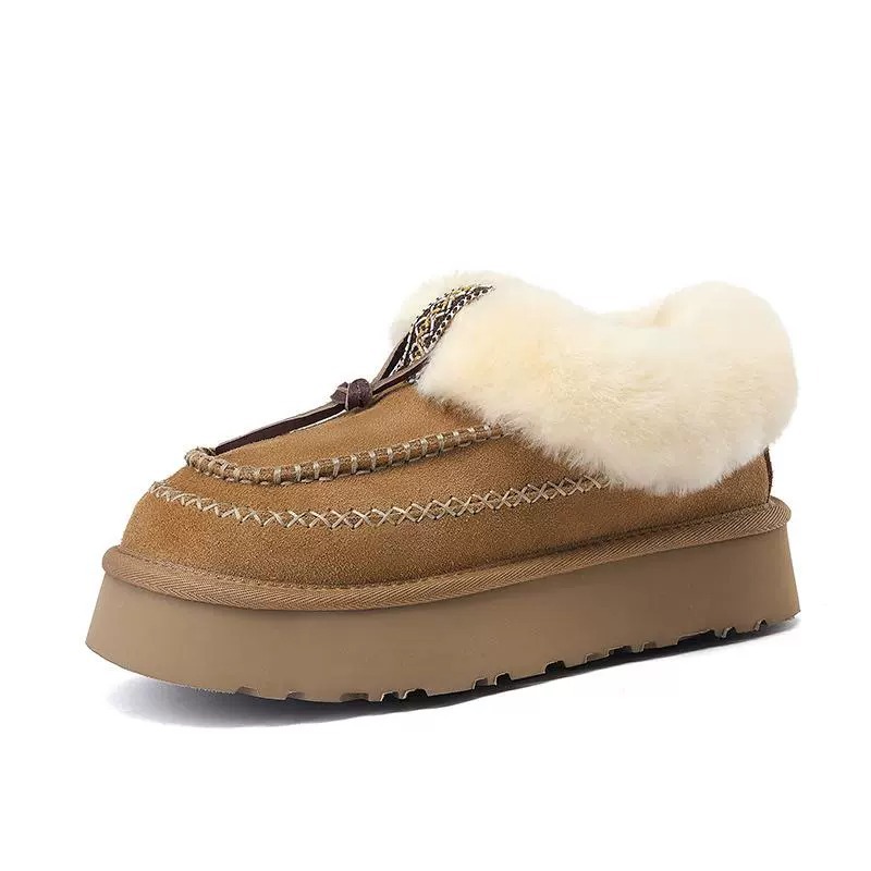 Women Boots Winter Fur Snow Boots Thick Sole Plush Warm Short Boots Versatile Triple Brown Khaki Free shipping