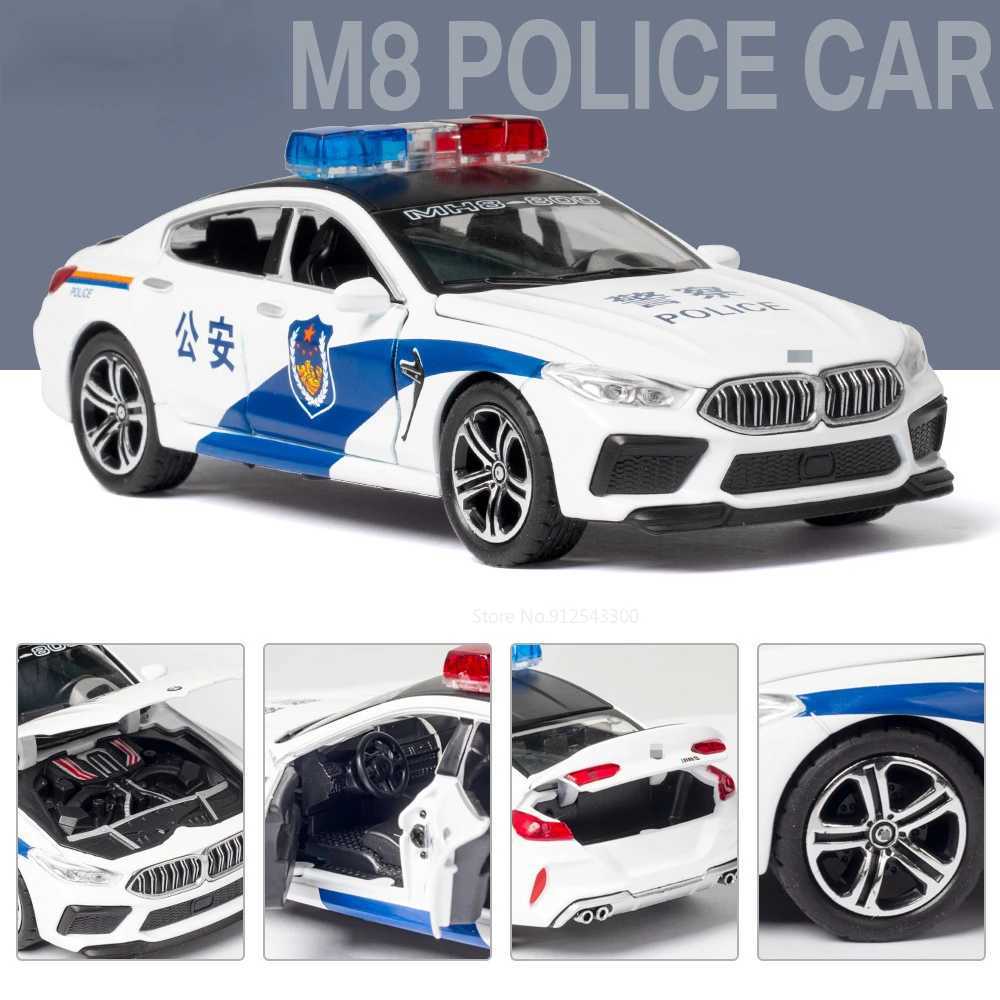 Scale 1/32 M8 police car model toy metal die-casting with pullback 110 simulation vehicle model door can open boys series gift W250106