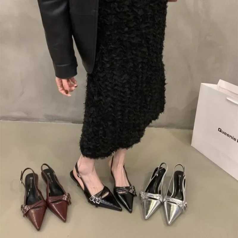 New Ladies High H Wen Sandals Spring Summer Pointed Toe Party Footwear New Fashion Buckle Strap Fem Shoes Hot Pumps Z250107