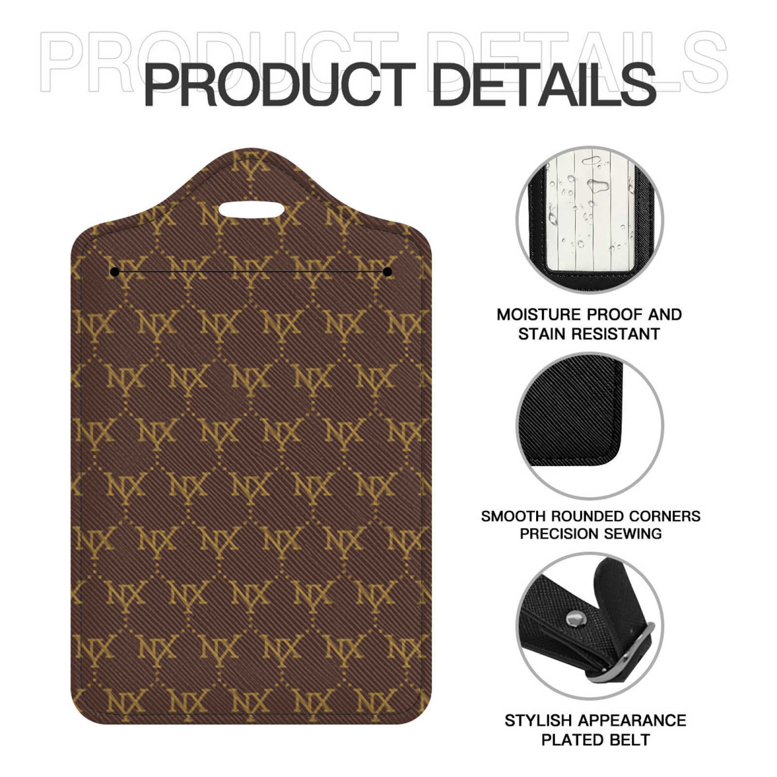 Cross Pattern PU Luggage Tag Leather Luggage Tag With Anti Loss Loop And Cover Suitable For Luggage And Travel Bags