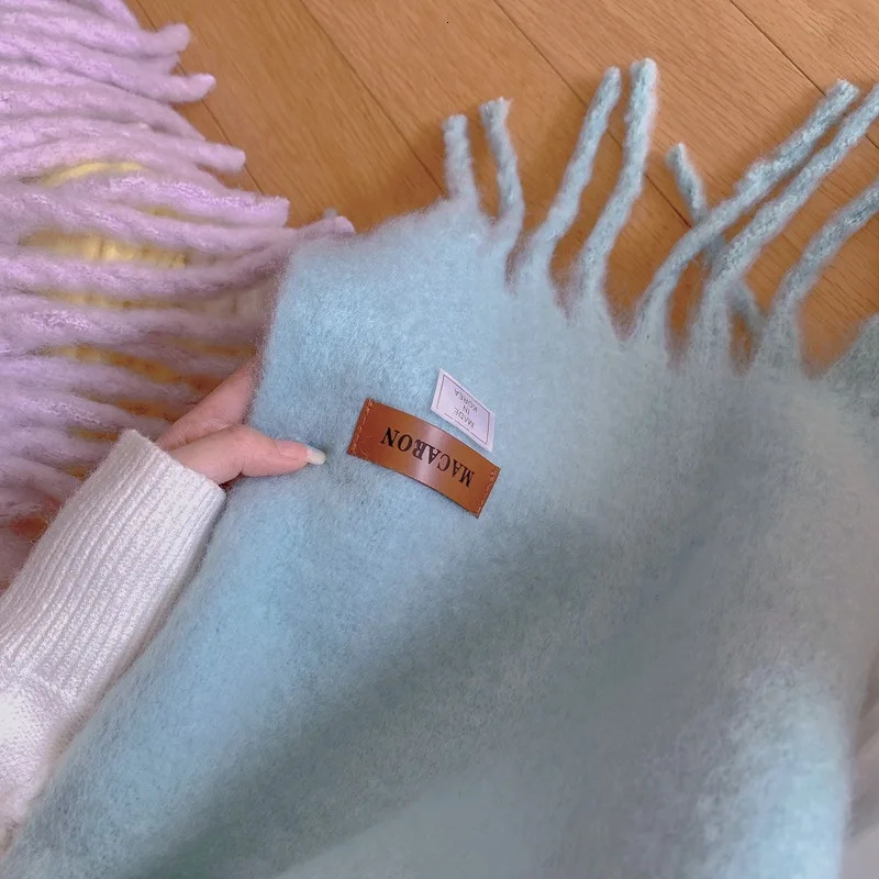 USPOP Women Scarf Winter Long Large Tassel Scarves Soft Solid Color Wrap Pashmina 250106