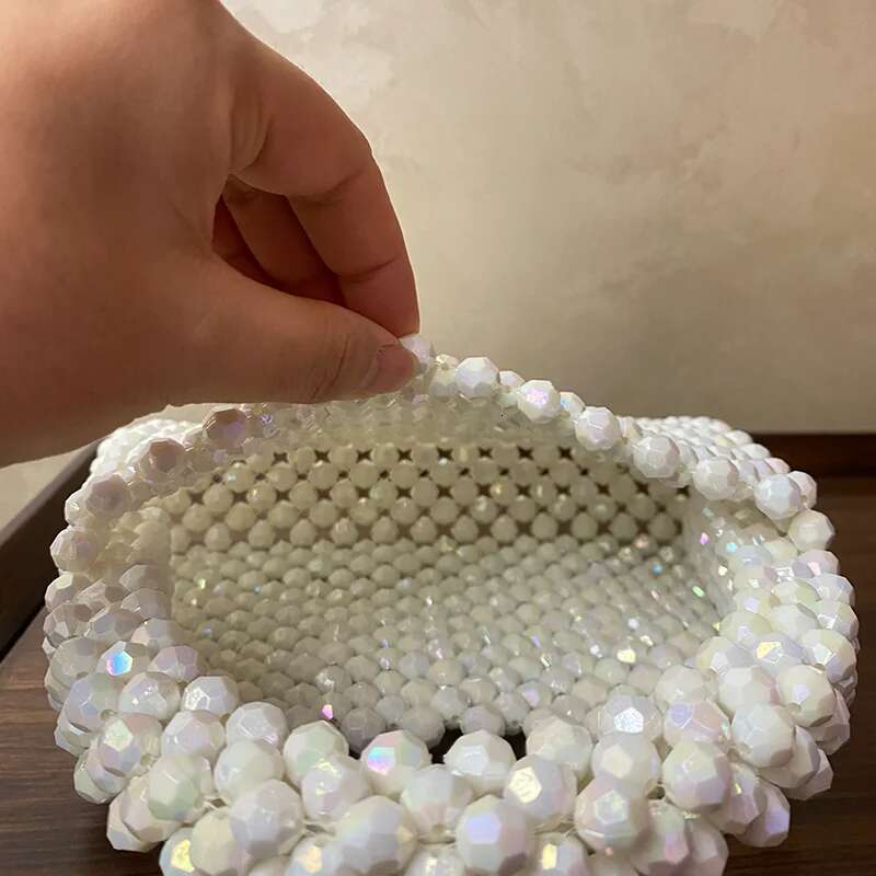 Bg Beads Bags Handmade Woven Beaded Women's Fashion Design Handbag Customized Acrylic Stone Ladies Party Clutch 2023
