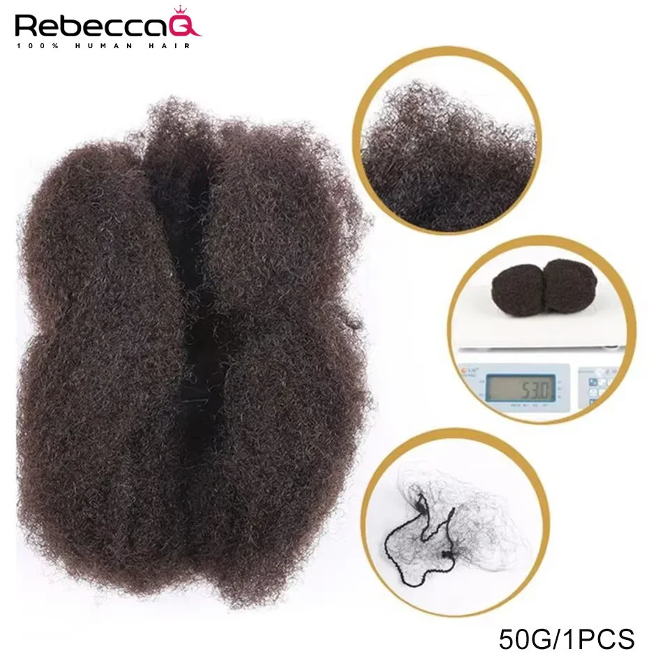 QVR Afro Kinky Bulk Hair No Attachment QVR Afro Curly Bulk Human Hair Rebecca Dreadlock Natural Color Braids Hair 250107