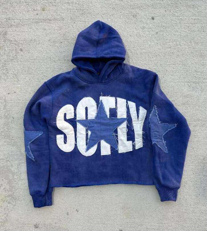 New Fashion Hoodie with Star Embroidered Long Sleeves and Loose Hoodies