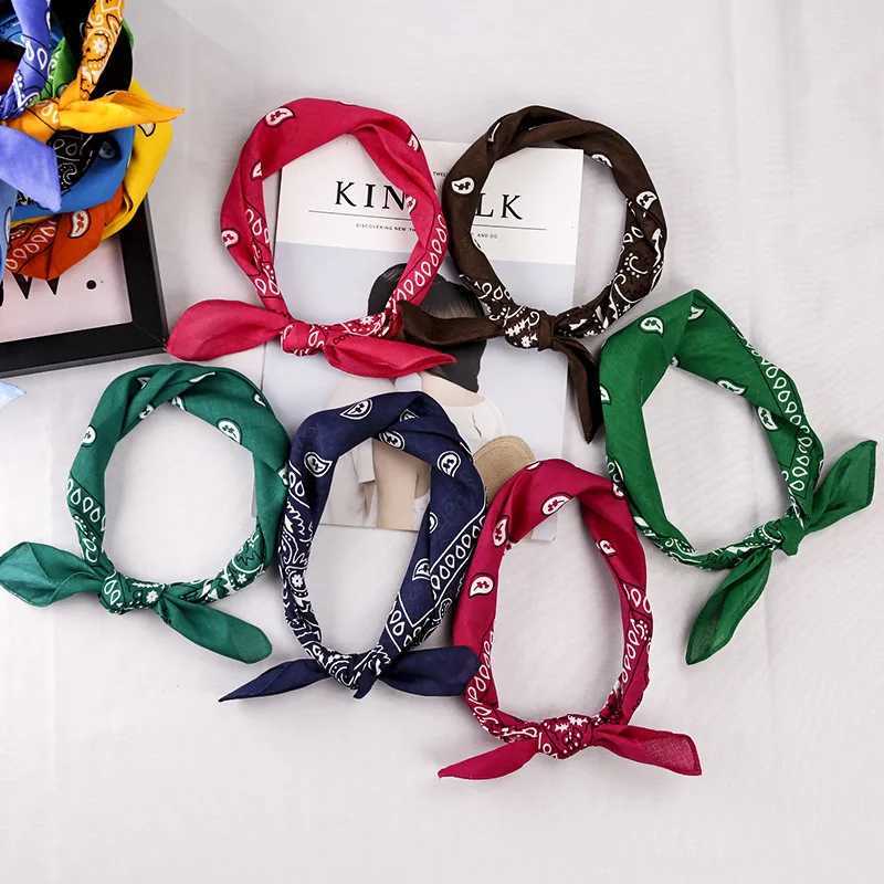 High quality 55x55cm bandana unisex hip-hop fashion headband with neck scarf wristband square scarf printed handle W250107