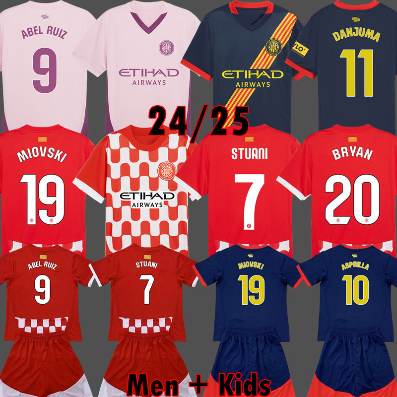 2034 2025 Girona fc soccer jerseys 24 25 STUANI BRYAN ABEL RUIZ Kit DANJUMA TSYGANKOV ASPRILLA Men Kids MIOVSKI football shirt uniforms
