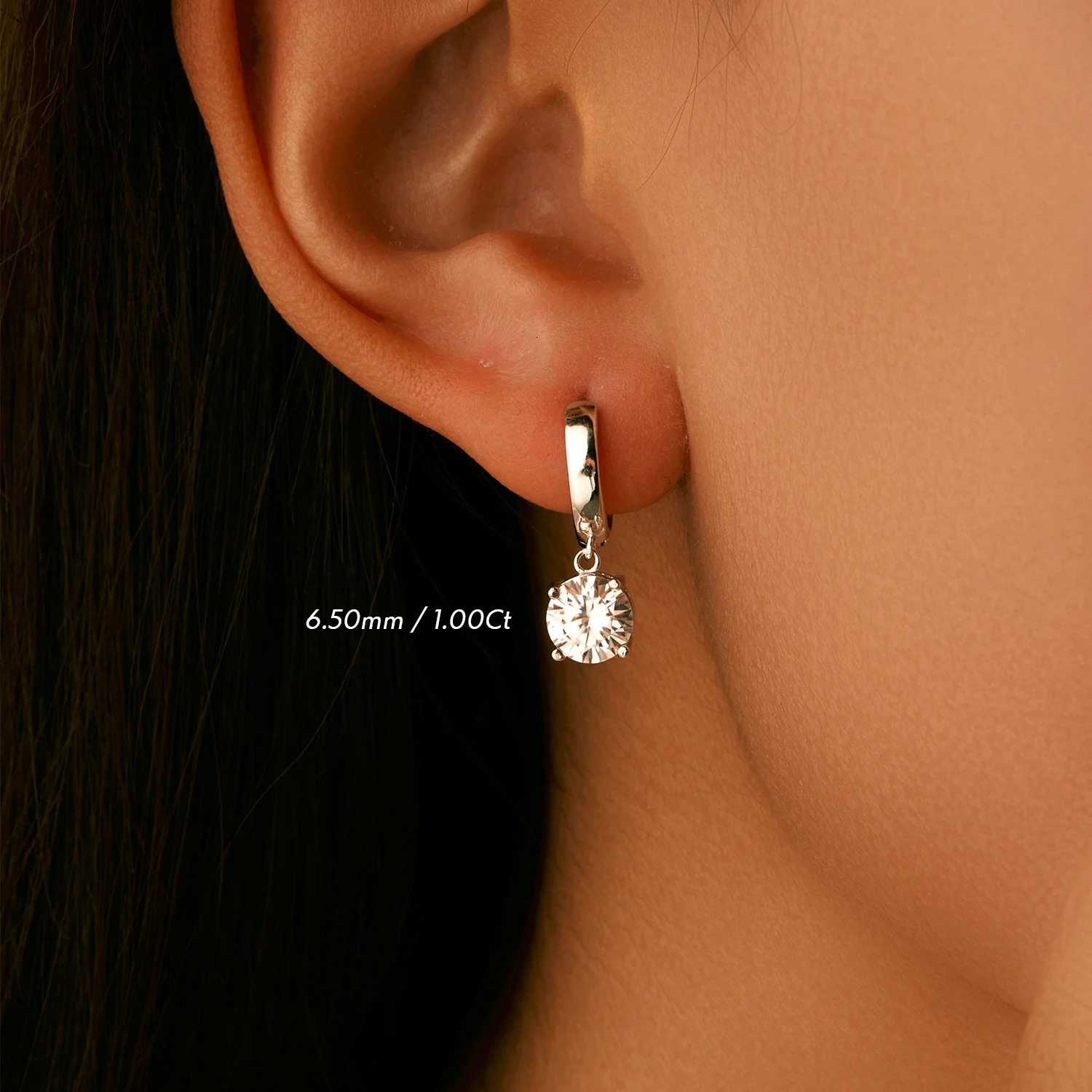 MODIAN 1.0CT D Color Hoop Earrings Lab Created Diamond For Women 925 Sterling Silver Wedding Fine Jewelry Gift250103