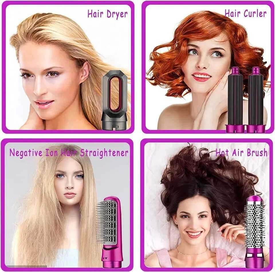 5 in 1 hair dryer Curler Set Upgraded Negative ions Hair Dryer Hot Comb Brush Curg Iron Air wraps