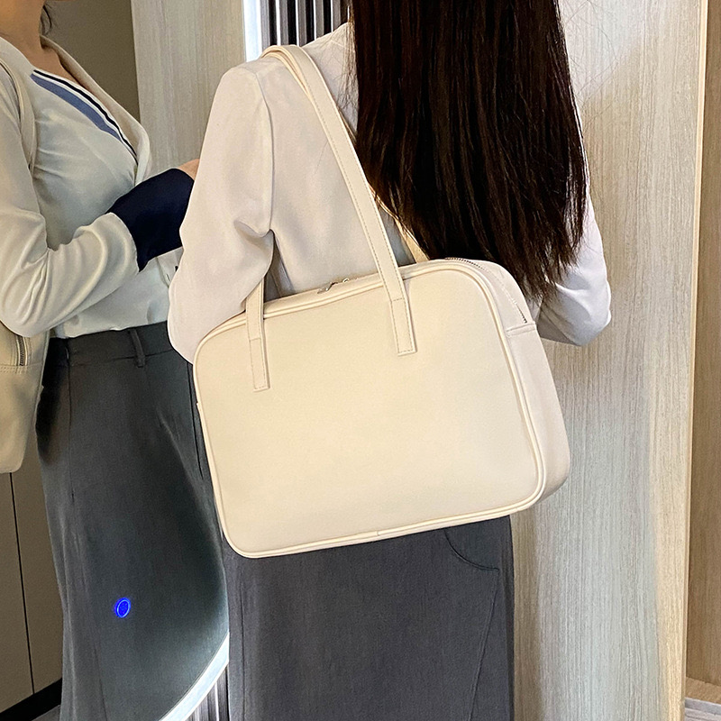 2025 new Fashion designer Jk Womens Shoulder Pu Leather Japanese Style Kawaii Large Capacity Tote Bag Aesthetic Casual Vintage Handbag