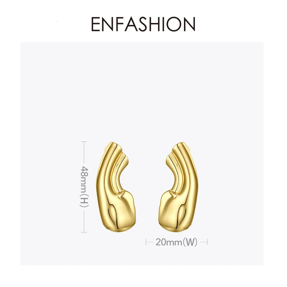 ENFASHION Punk Earlobe Ear Cuff Clip On Earrings For Women Gold Color Auricle Earings Without Piercing Fashion Jewelry E191121 250103