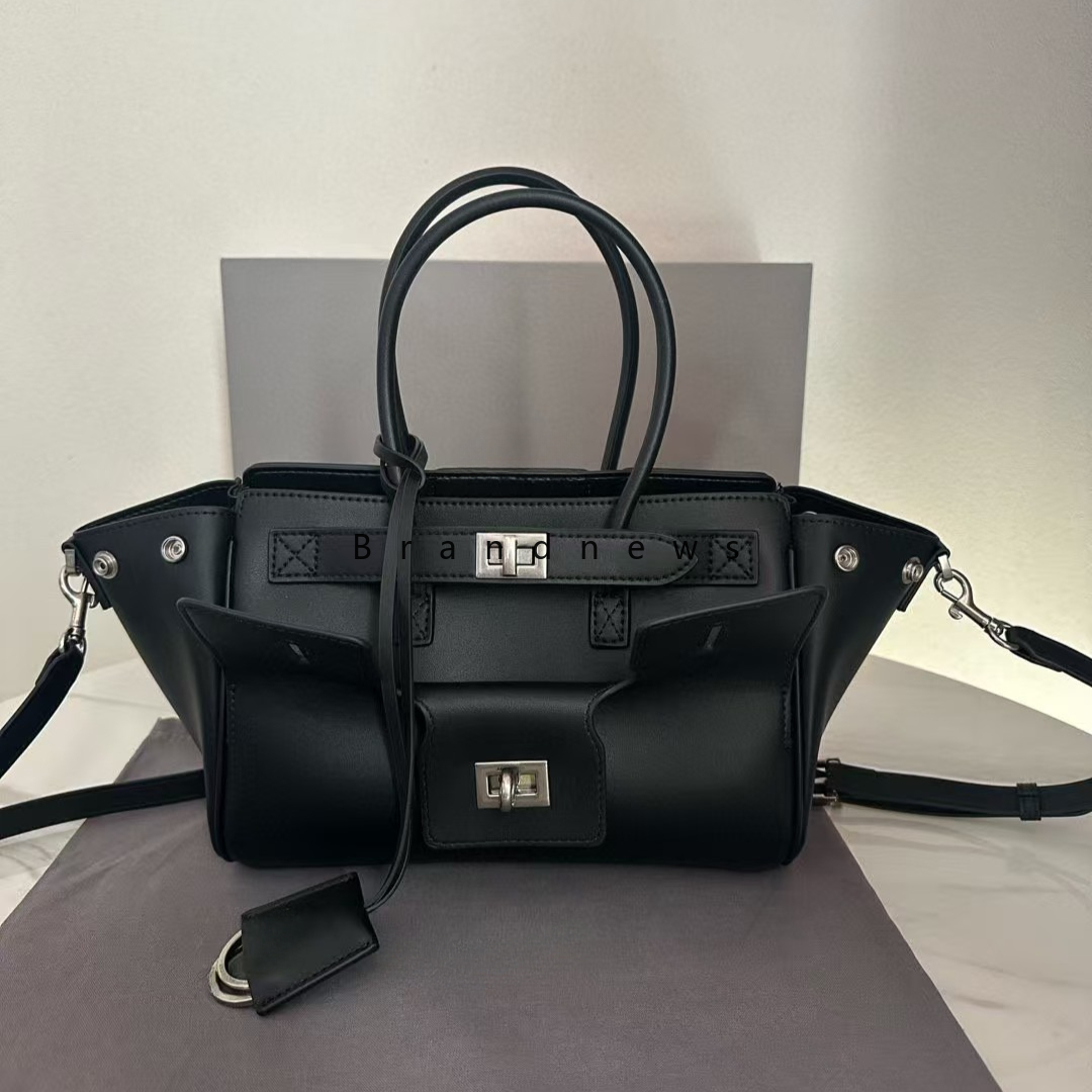 Real Leather Shoulder | Mini BEL Tote, Designer Handbag For Women, Work Bag, Large Capacity, Crossbody, Street Fashion Buckle Wing Bag With Key Ring