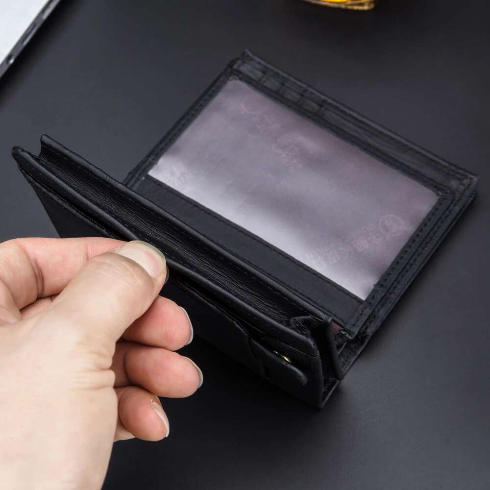 2023 Brand Genuine Leather Men's Wallet Cowhide Designer Male Purse Vintage ID Card Holder Money Bag