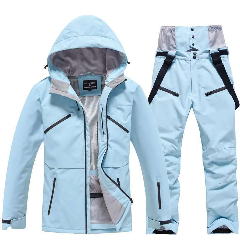 2025 Fashion Men Women Winter Ski Suit Windproof Waterproof Snowboard Jacket And Pants Snow Clothes Female Skiwear Pure White