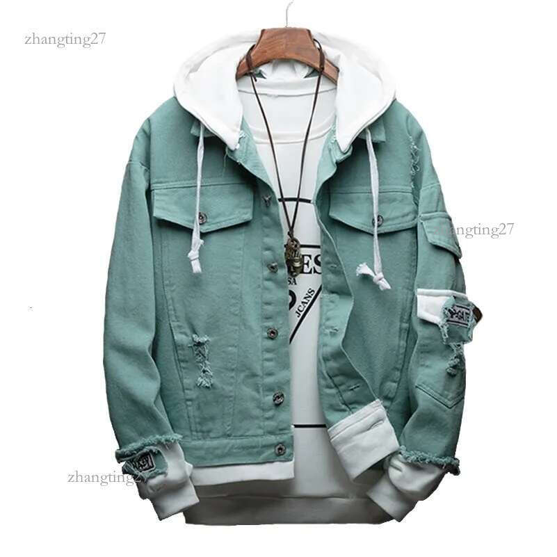 iSurvivor 2020 Men Spring Autumn Patchwork Denim Jeans Jackets Coats Male Casual Fashion Slim Fit Hooded Jackets Cardigans LJ201013