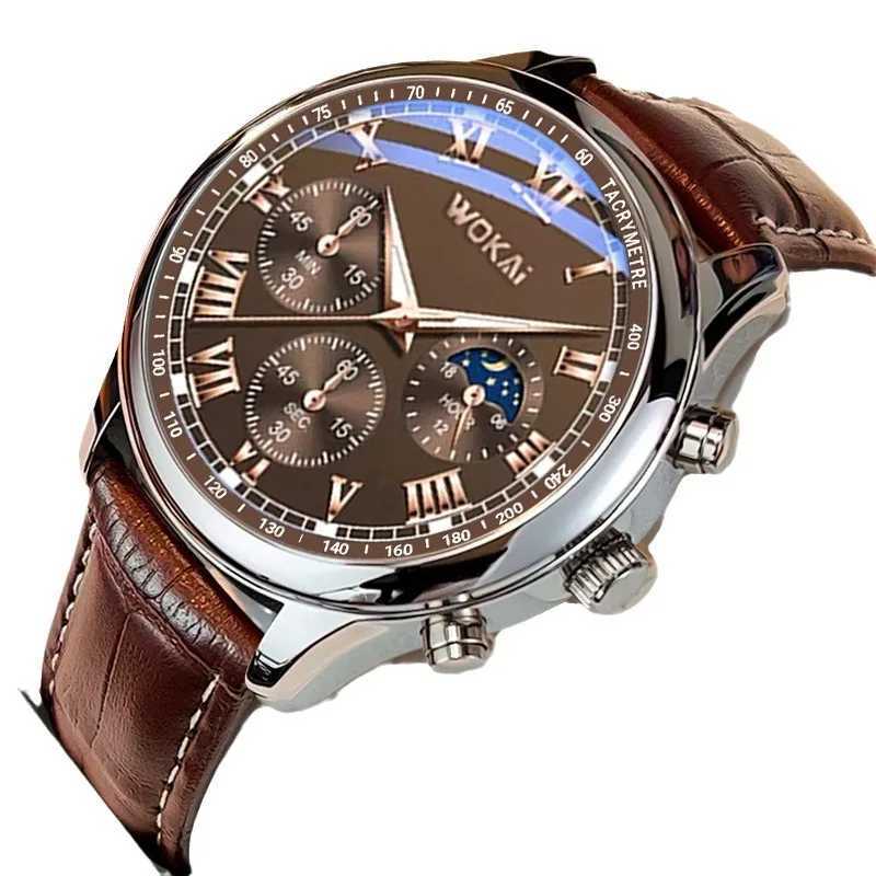 Watch Men Brown Watches Fashion Casual Business Leather Band Quartz Wristwatches Reloj Hombre Montre Sport Homme RelogioX250107