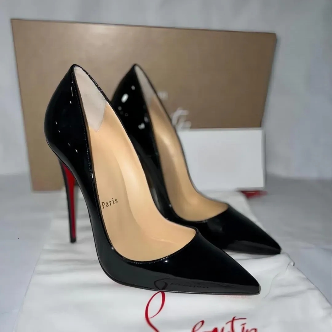 Pumps à fond brillant de luxe Chaussures de créateurs à talons hauts Femme Bridal Wedding Nude Shoe Marque sexy chaussures robes 12cm 10cm 8cm 6c