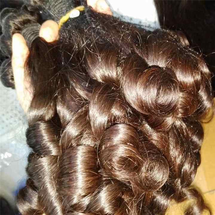 Genuine Raw Virgin Hair 1 piece single bundle Burmese loose curly Origin Super Double Drawn for Superior Density bouncy Texture