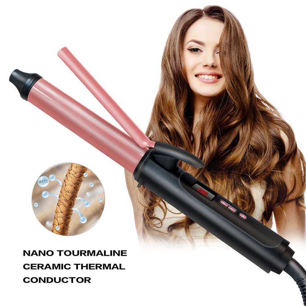Digital Automatic Curler 0.35/1 Inch Small Curg Wand Ceramic Barrel Hair Thin Irons Rotating Afro Curl Waver