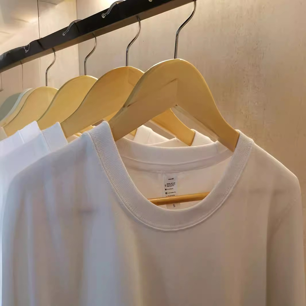 200g Japanese cotton short sleeve t-shirt mens and womens solid white mens blank shirt fashion brand ins