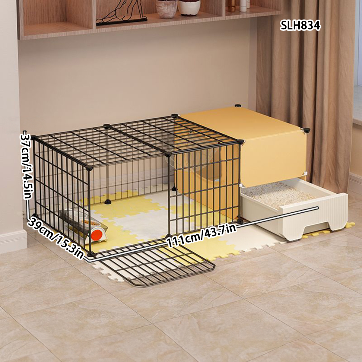 Spacious Dual Layer Indoor Cat House with Bedroom, Bathroom, and Lounge Area - Ideal Pet Habitat