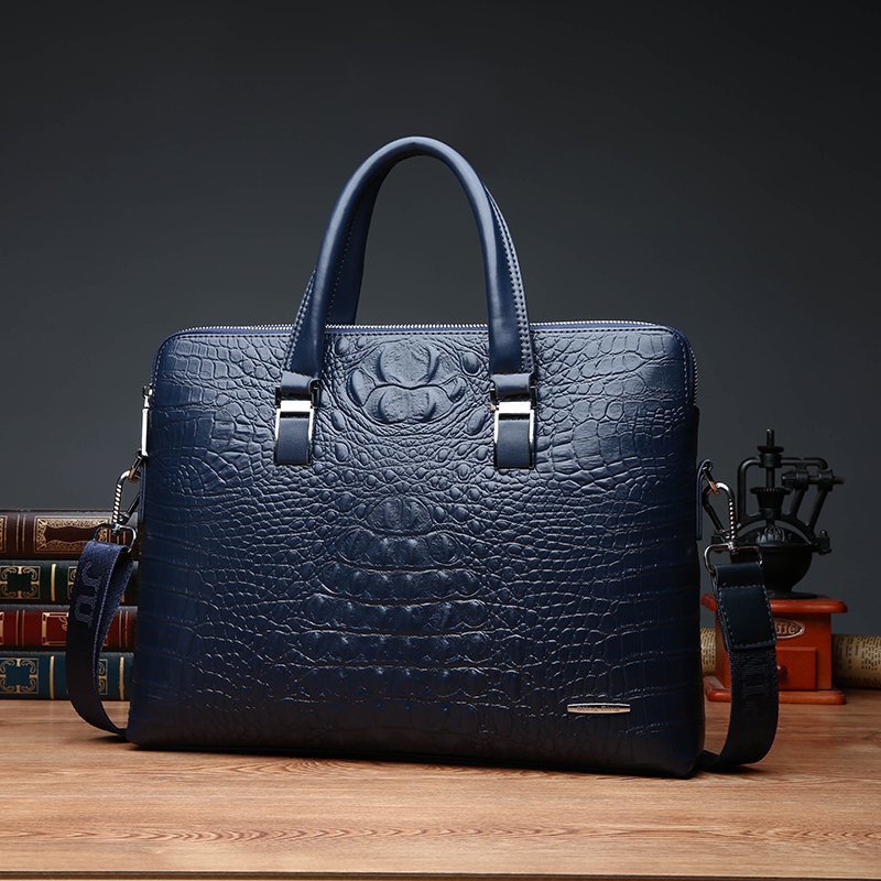 Cow Laptop Bags Leather Mens Briefcase Pattern Travel Messenger Computer Bag 240821