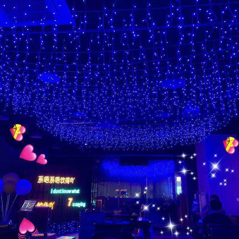 LED ice strip decorative curtain outdoor rainproof shopping mall low-voltage starry sky lights, straight