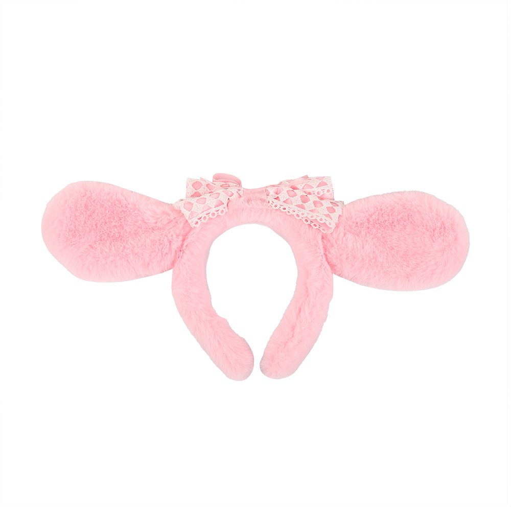 Super cute big eared dog plush headband cute cartoon internet celebrity face wash hair clip headband student hair tie photo hair accessory