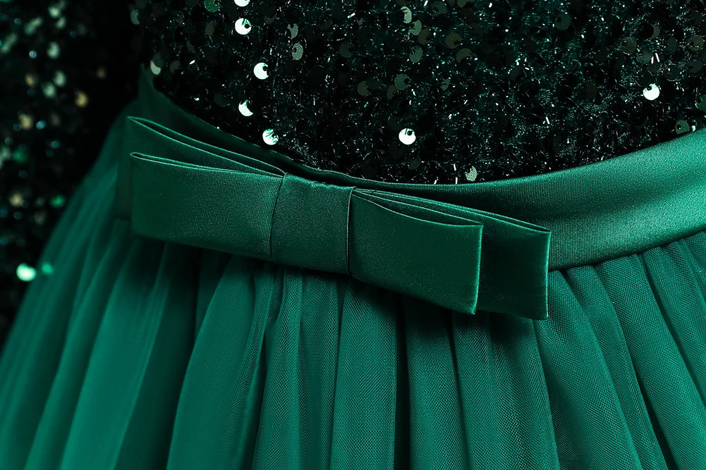 Childrens dress girl sequins birthday dress princess dress little girl presenter piano performance clothes in stock 250107