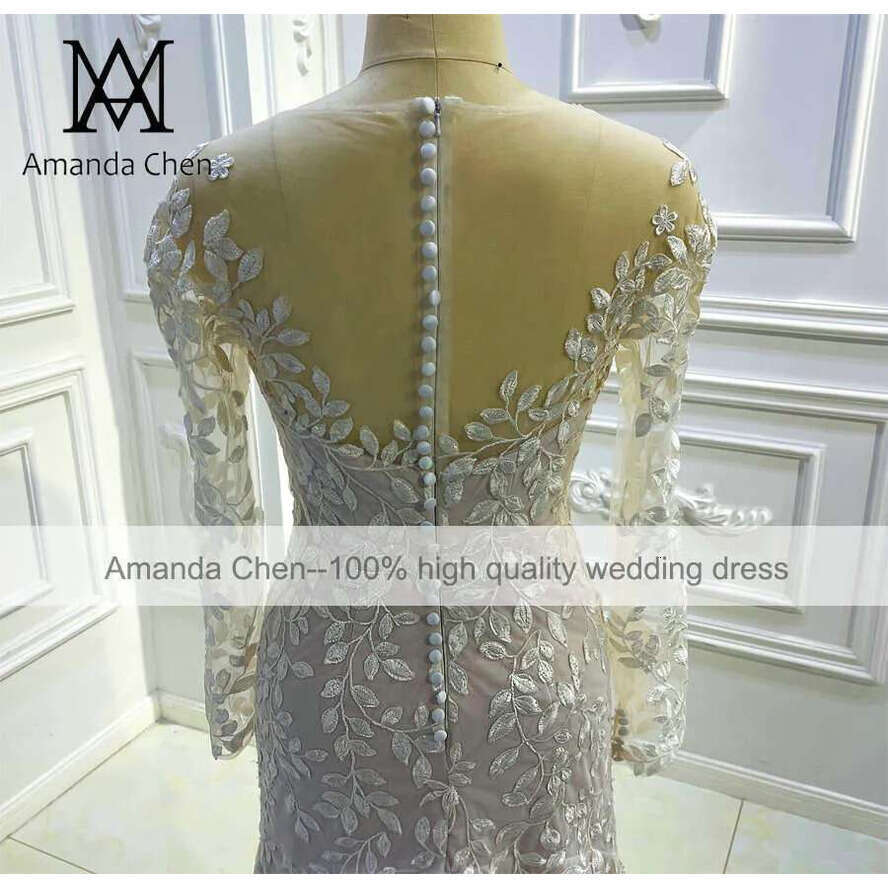 Mermaid Long Sleeve Tiered Skirts Wedding Dress